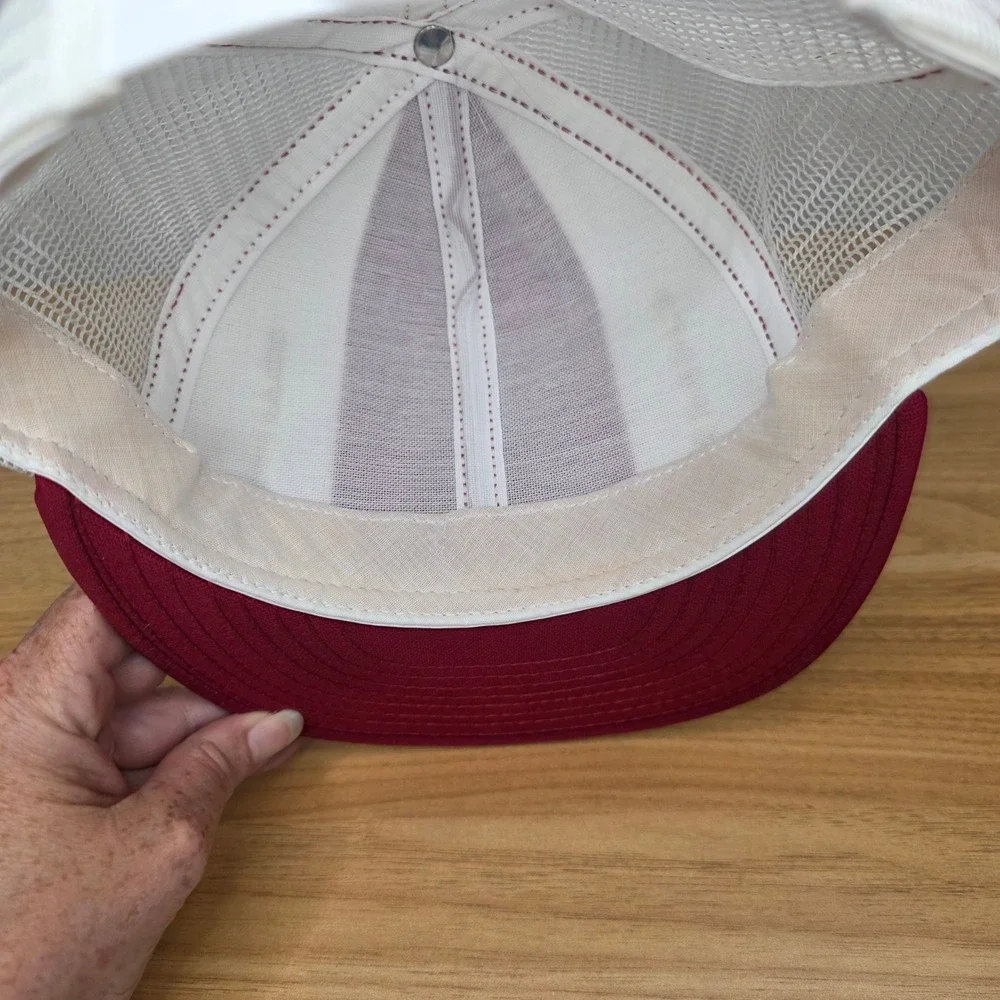 VTG Alabama Crimson Tide‎ AJD Lucky Stripes Trucker Snapback Hat ~ Made In USA